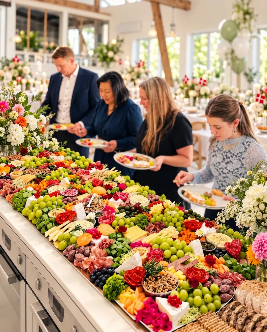 Gæster forsyner sig ved tapaslandskabet